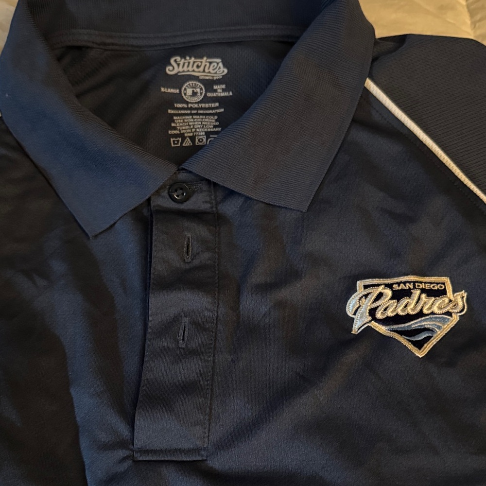 Stitches Padres Dark Blue Polo Shirt